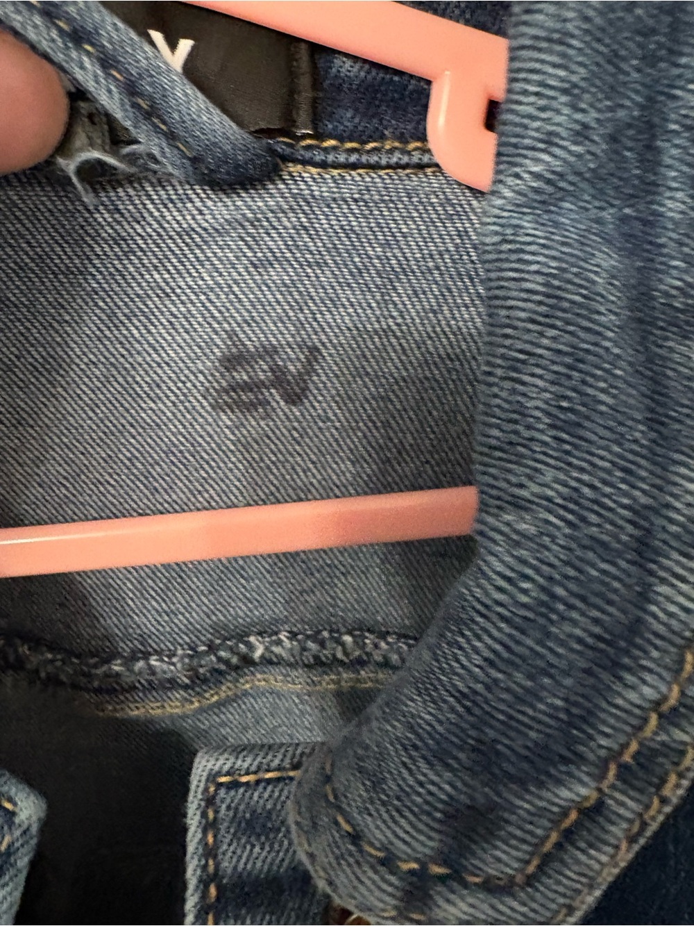 DKNY Girls Blue Denim Jean Jacket with Gold Sequin Design - SMALL MARKER STAIN - Picture 6 of 6